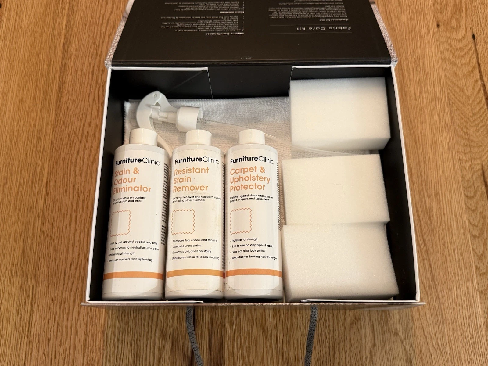 Furniture Clinic Fabric Care Kit Protector Stain Remover Cloth - Brand New Boxed 2