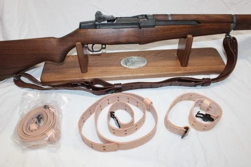 US Military WWII M1 Garand or 03A3 Rifle Sling Natural Leather Rifle Sling WW2