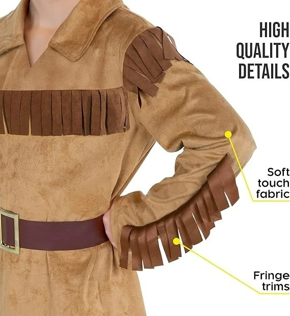 Disfraz Davy Crockett para niños Rey de la Frontera Pionero 4-14 años Halloween Foto 4 de 4