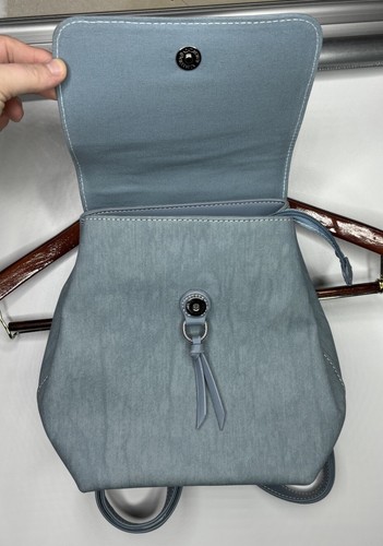 Mochila DAVID JONES Paris Bordada Plegable Cierre a Presión Bolso de Mano Azul - Imagen 7 de 21