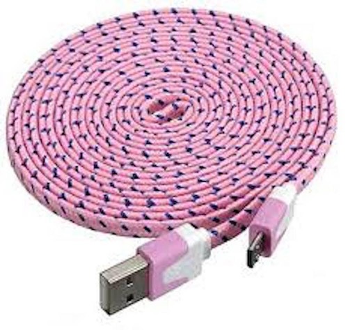 NTJ 10FT LONG Flat Braided Fabric Charger Cable charging for MICRO USB data sync - Picture 13 of 22