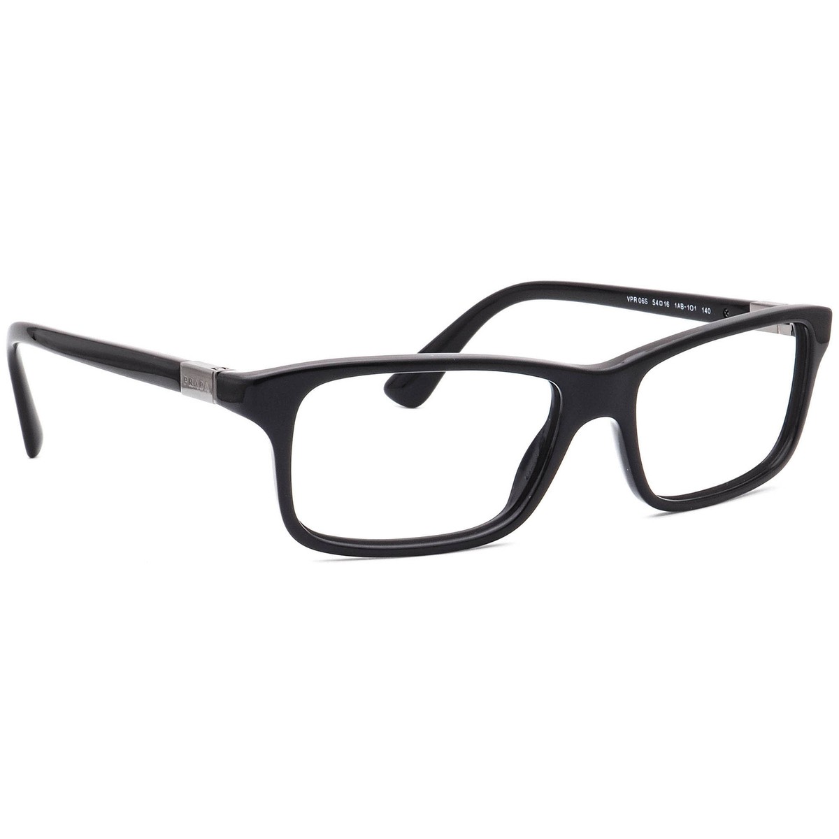 Prada Eyeglasses VPR 06S 1AB-1O1 Polished Black Square Frame Prada Eyeglasses VPR 06S 1AB-1O1 Polished Black Square Frame