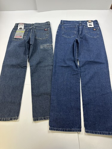 Lot Of 2 Boy's Dickies Slim Fit Straight Leg Pocket Blue Jeans Size 10 & 12 New - Picture 6 of 10