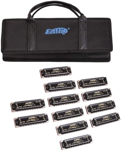 EASTTOP Diatonic Harmonica Set 10 Hole Harp Diatonic Mouth Organ Harmonica Lot - Picture 14 of 16