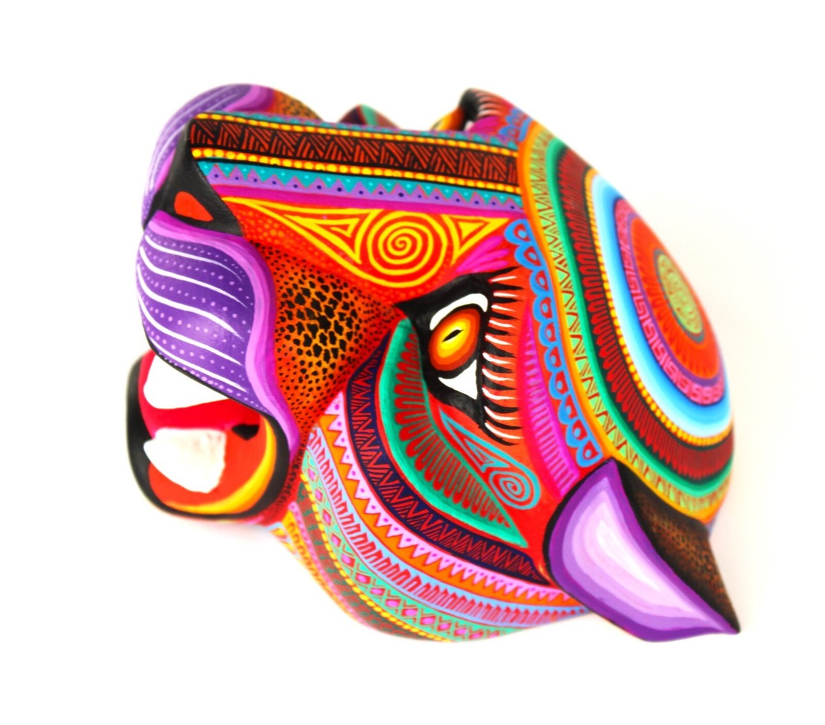 Oaxacan Wood Carving Julia Fuentes Jaguar Mask Oaxaca Mexican Folk