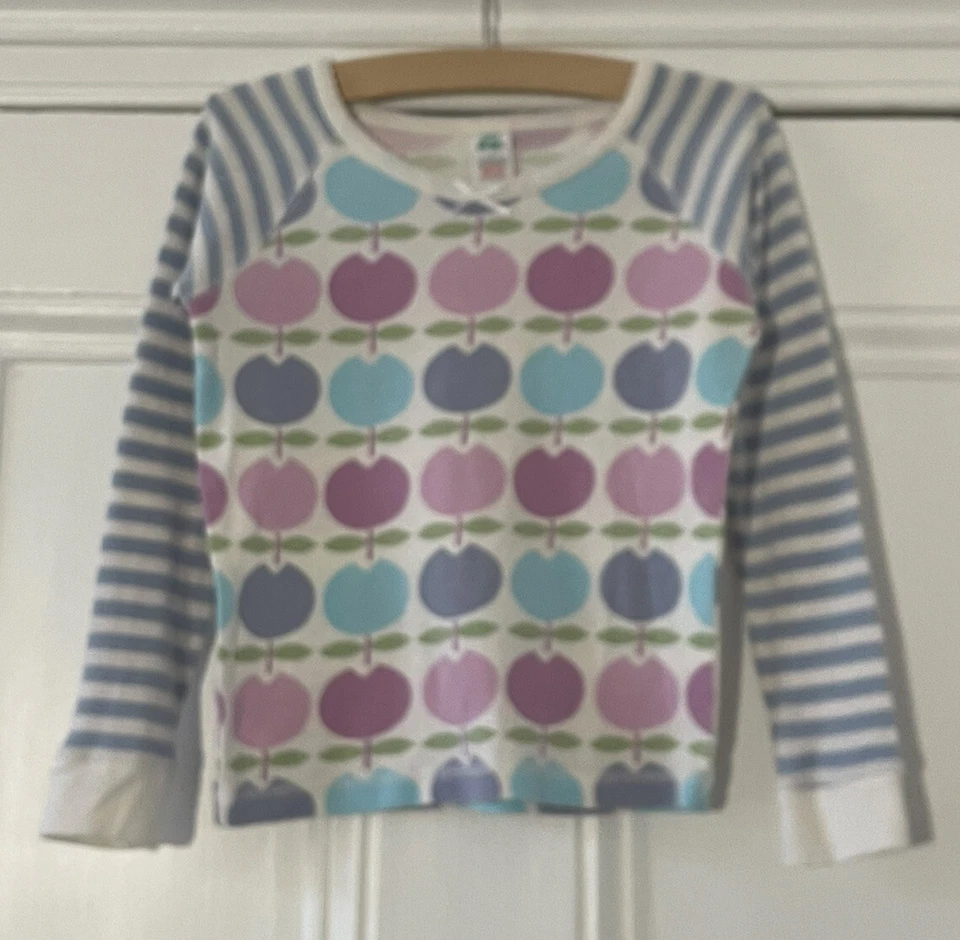 Pijama Mini Boden Niñas Azul Púrpura Blanco Frutas y Rayas 2 Piezas 8 Años 128cm Foto 2 de 4