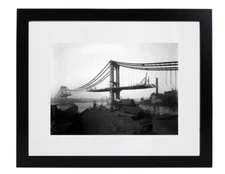 1909 Manhattan Bridge Under Construction Historic Matted & Framed Picture Photo