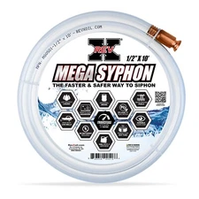 REV X Mega Syphon Plus - Extra Long - 1/2" x 10' Shaker Siphon for Gas or Water
