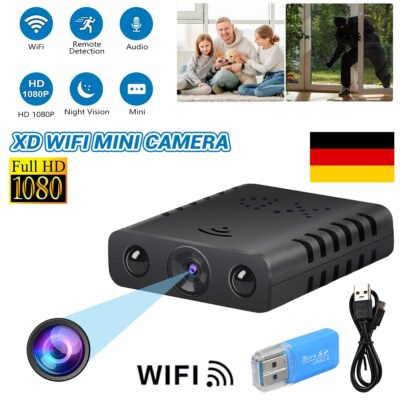 2024 Mini Kamera IP 1080P HD Camera Überwachungskamera Außen WiFi USB Cable TD