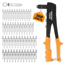 Heavy Duty Hand Riveter, Rivet Gun, 3/32"-1/8"-5/32"-3/16", 4 Nosepieces Set ...