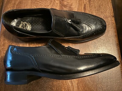 Florsheim Black Tassel Wing Tip Dress Shoes Loafers Men display picture 3