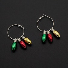 Festive Christmas Light Earrings Holiday Jewelry for Winter Xmas Parties