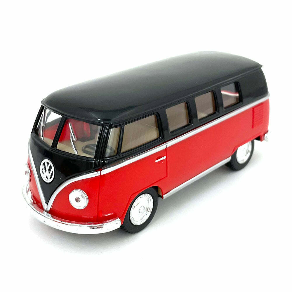 1962 VW BUS V DUBS 赤/黒 1962 Volkswagen Classic Bus 1:32 Scale Diecast Model in Red/Black