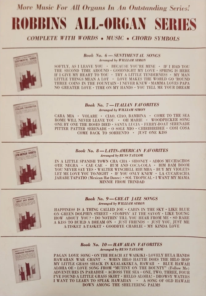 Organ Latin American Favorites Series No 8 Sheet Music Song Book - Image 4 of 4