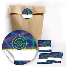 Geschenktüten + Aufkleber Laser Tag Lasertag...