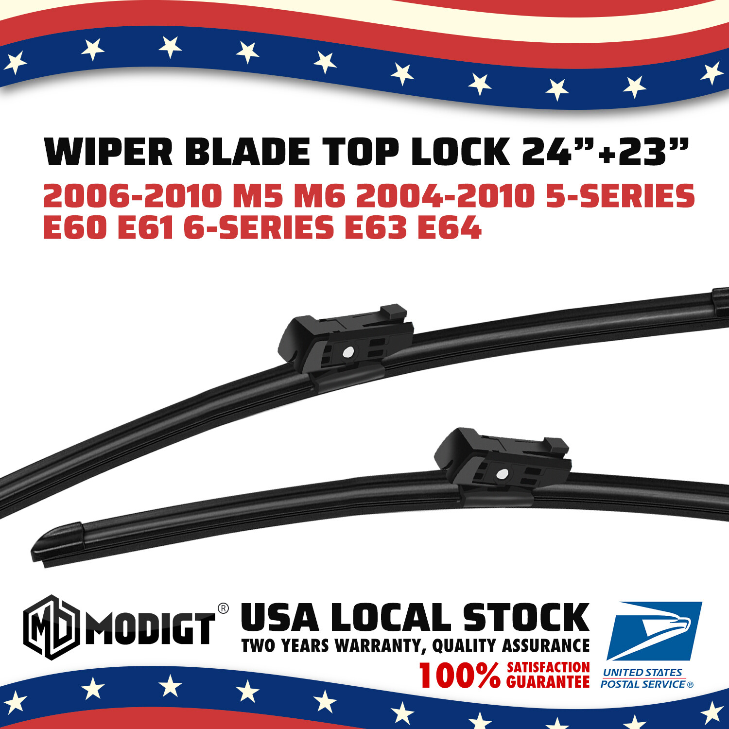 Set of 24"+23" OEM Front Windshield Wiper Blades For BMW 530i 2004-2007 ...