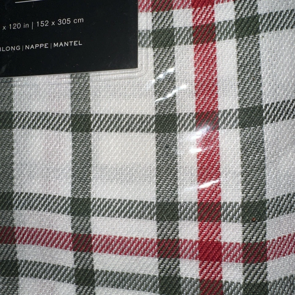 RALPH LAUREN 1 pieza 60”x120” MANTEL OBLONGO ROJO/BLANCO/VERDE CUADROS nuevo en paquete Foto 4 de 4