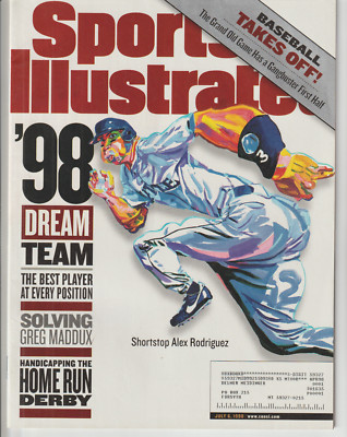 Sports Illustrated Magazine July 6, 1998 Alex Rodriguez Greg Maddux Tim Brown