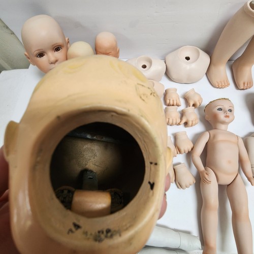 Vintage Lot of Bisque Doll Parts Doll Heads Eye Balls Arms Legs Hands Full Dolls - Picture 24 of 24