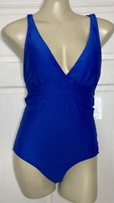 ATHENA WOMEN'S One Piece Swimsuit Crisscross Back Blue Size 12 New