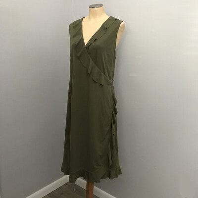 J CREW ~ Olive GREEN Ruffle WRAP DRESS 2X NEW | eBay J CREW ~ Olive GREEN Ruffle WRAP DRESS 2X NEW | eBay