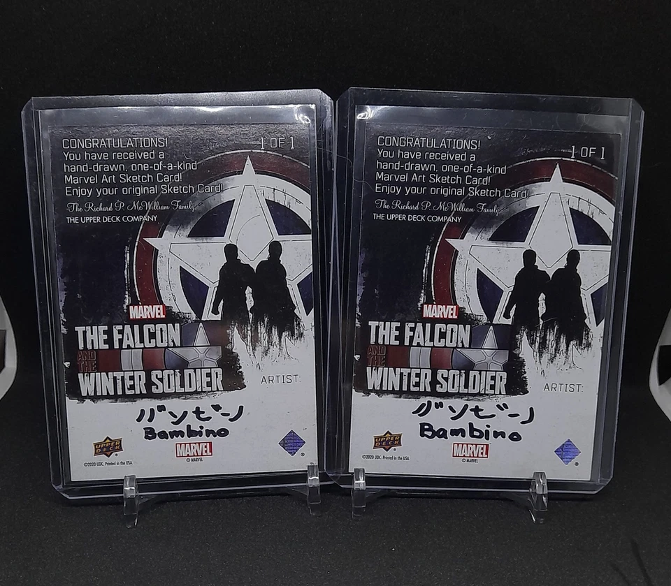 Captain America and Red Skull Sketch Card 1/1 Falcon Winter Soldier Aftermarket - Image 4 of 4