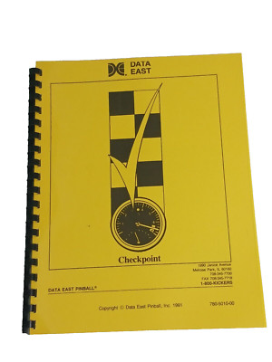 Checkpoint Data East Pinball Machine  manual