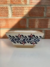 Vintage Nicholas Mosse - BLUE VINE - Pottery Irish Small Square Angled Bowl