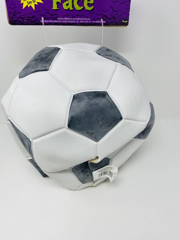 Vintage Fun World Easter Unlimited Game Face Soccer Ball Latex Mask Halloween - Image 4 of 4