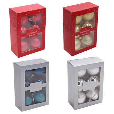 Christbaumschmuck 6 Stück bruchsichere Kugeln 60 mm - Farbe wählbar