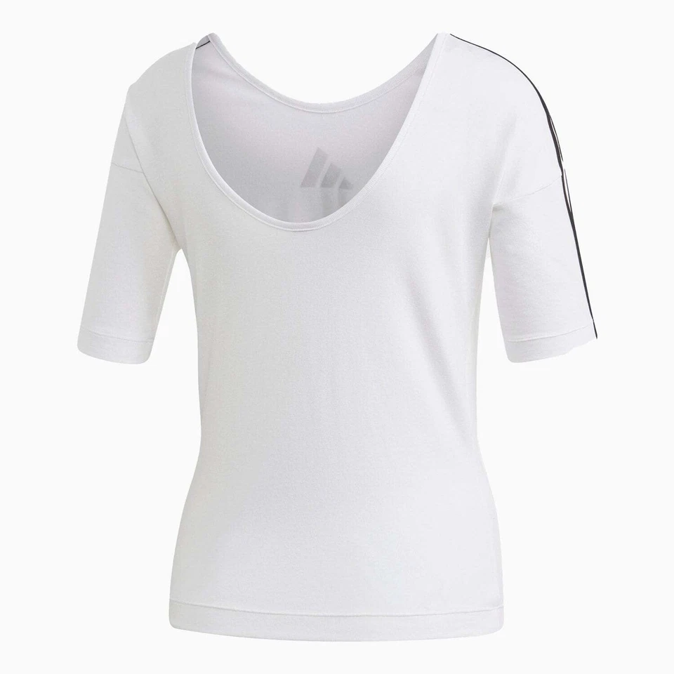 Camiseta Adidas Para Mujer Espalda Abierta 3 Rayas | Camiseta Entrenamiento Atlético Gimnasio Ropa de Calle Foto 3 de 3