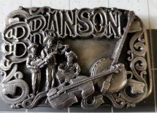 Vintage BRANSON MISSOURI Belt Buckle Banjo Fiddle Big Cabin MADE IS THE U.S.A