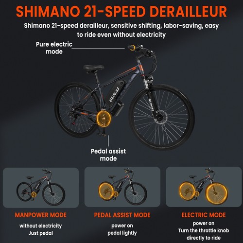 Gunai Elektrofahrrad GN29 29 750W 48V 15Ah 21 Gang Reichweite 50KM/H - Bild 9 von 12