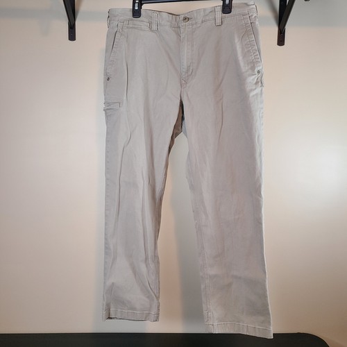 Duluth Trading Flex Ballroom Khakis Herren 36 x 30 vorne flach mittelhoher Bund Chinohose