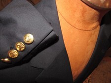 JOS. A. BANK Signature Collection 46 Reg Navy Blue Blazer Sport Coat Gold Button