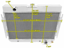 1964 1965 1966 1967 Chevy El Camino 4 Row Core Champion Aluminum Radiator DR 