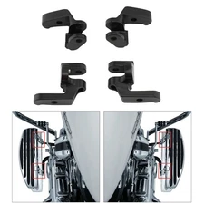 Black Driver Floorboard Relocation Brackets For Harley Touring Road Glide King