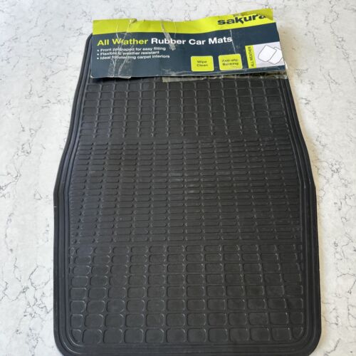 Premium Sakura All Weather Rubber Car Mats Set Of 2 Pre Shaped / Universal  - Picture 1 of 2