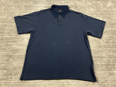 Greg Norman Collection Shirt Mens XL Blue Short Sleeve Polo Cotton Blend
