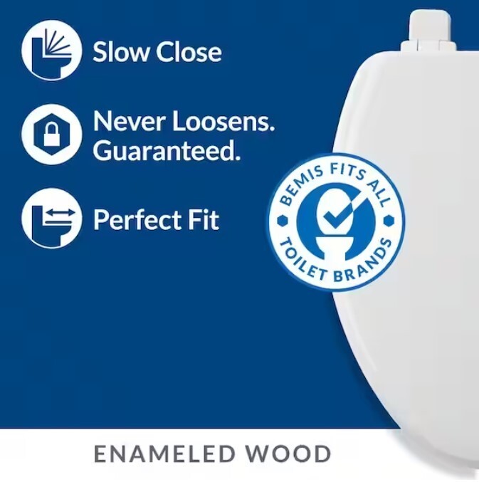 Bemis Jamestown Elongated Soft Close Front Toilet Seat in White eBay