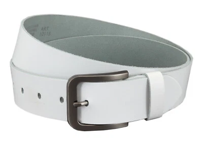 Ledergürtel 4 cm weiß 100 % echt Leder Gürtel Rindsleder Belt Aventen Gurt NEU