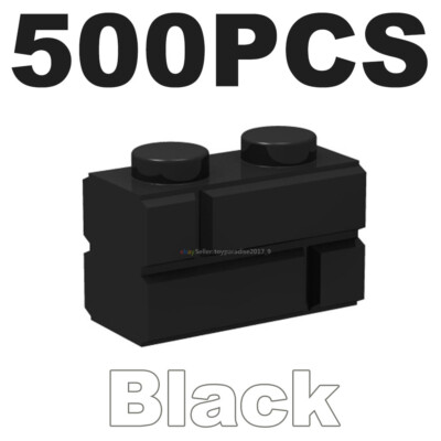 500 1x2 Black Dark Modified Masonry Profile Fit Bricks Wall 98283 Lot MOC Castle