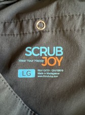 Scrub Joy Black Jogger Straight Leg Medical Scrubs Elastic Waist Sz L