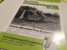 TURNER Engineering Hydrastumper Estrattore Albero Brochure Originale 1975