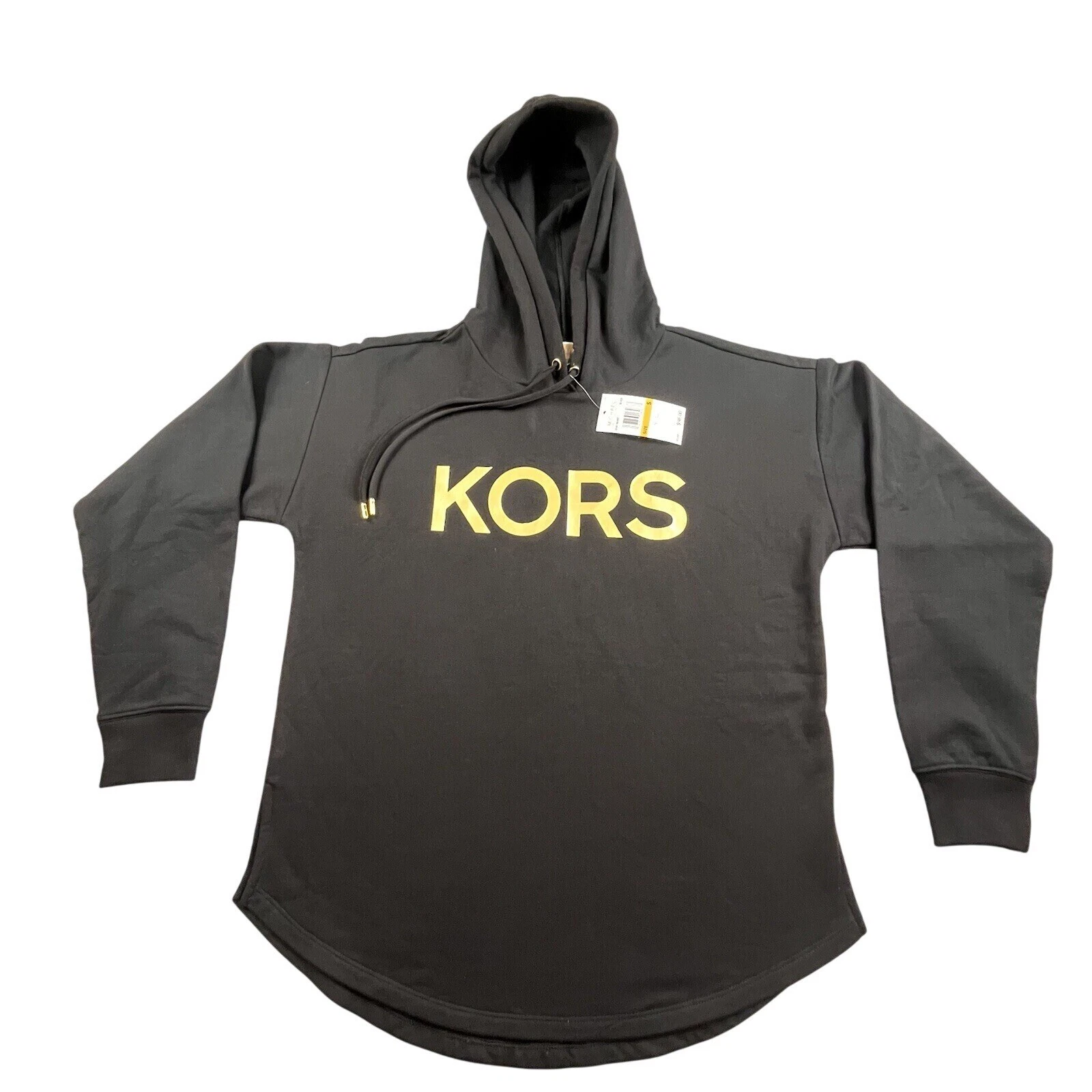 Michael Kors Felpa con Cappuccio Uomo Small Nera Spell Out Streetwear Preppy QF451NE4MT