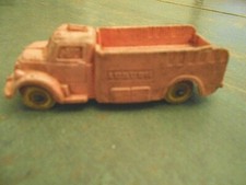 Vintage Auburn Faded Red Rubber Toy Truck With Yellow Wheels Made in USA