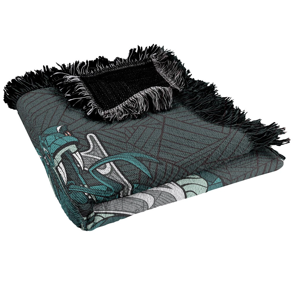 Harry Potter Blanket, 50"x60" Line Style Slytherin Woven Blend Throw