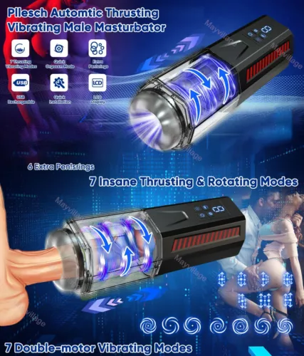 Male Masturbaters Automatic HandsFree Rotating Cup Thrusting Stroker Men Sex Toy - Picture 13 of 20