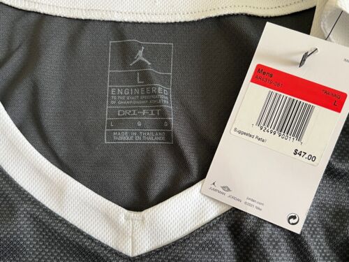🔥 NWT $47 NIKE Jordan Men’s Sz L Team Sports Training Tank Top Jersey Grey 🔥 - Picture 5 of 5