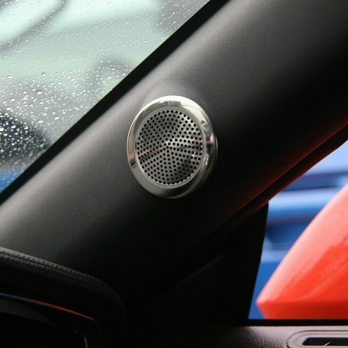 2x Interior A-pillar Speaker Decor Ring Trim For Ford Mustang 2015+ Carbon Fiber - Foto 9